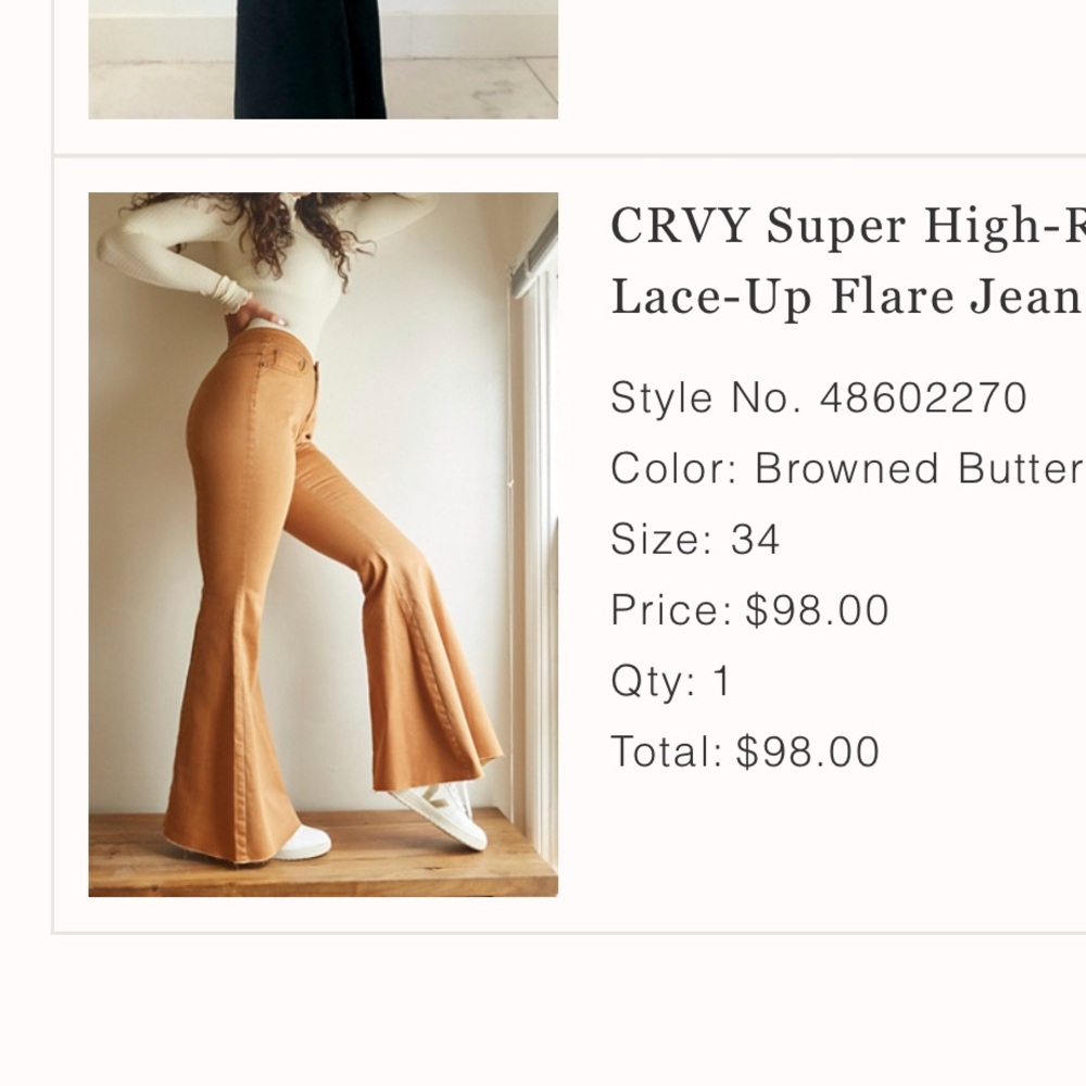 Flared camel colored pants